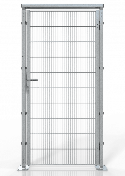 Porte pivotante de la cloison grillagée pour data center ECONFENCE® BASIC LINE ZINC BT01-DC 1000x2000MM
