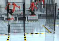 Barrière de sécurité pour la robotique et l'automatisation, système modulaire ECONFENCE® BASIC LINE HEIGHT 2000MM