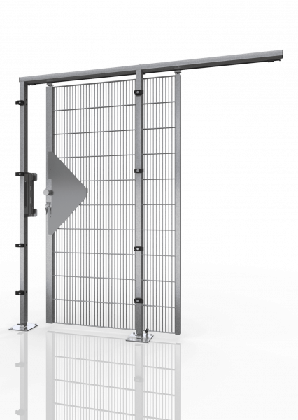 Porte coulissante de la cloison grillagée pour cave résidentielle ECONFENCE® BASIC LINE ZINC TS01 1000X2000mm