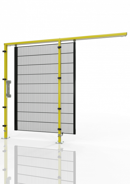 Porte coulissante pour la protection des machines ECONFENCE® BASIC LINE GH01 1200x2000 RAL1021-9005