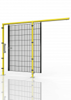 Schiebetür für Maschinen-Schutzgitter in der Größe 1200 x 2000 mm, in den Farben schwarz und gelb 