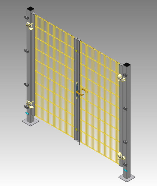PORTE PIVOTANTE À DEUX Battants pour l'intralogistique ECONFENCE® BASIC LINE ZINC TS01 1900X2000MM
