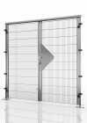 Zweiflügelige freitragende Drehtür für Gittertrennwand ECONFENCE® BASIC LINE ZINK TS01 3000X2000MM